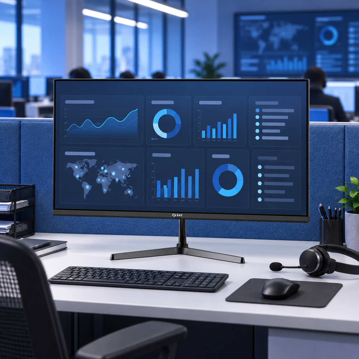 Monitor SAT FHD 21 Slim 21,45 pulgadas IPS Full HD 100 Hz — escena lifestyle 2 de 3