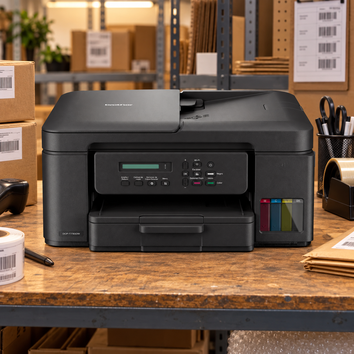 Impresora Brother DCP-T730DW WiFi dúplex con alimentador automático — escena lifestyle 2 de 3