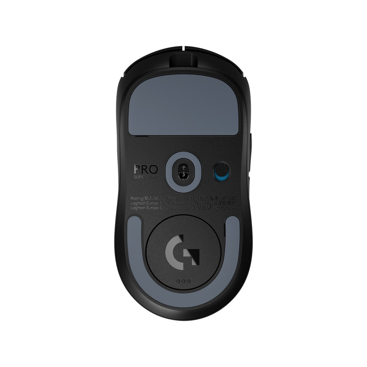 Base del mouse Logitech G PRO X SUPERLIGHT 2 negro con sensor HERO 2 y patas PTFE