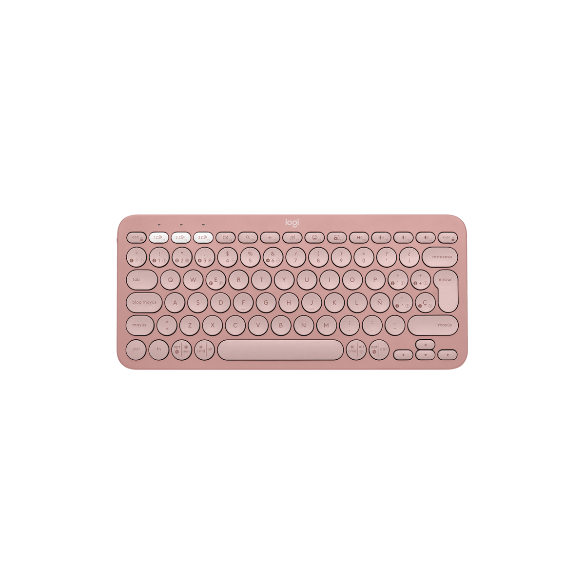 Teclado Bluetooth Logitech Pebble Keys 2 K380s Rosado Español - vista 1