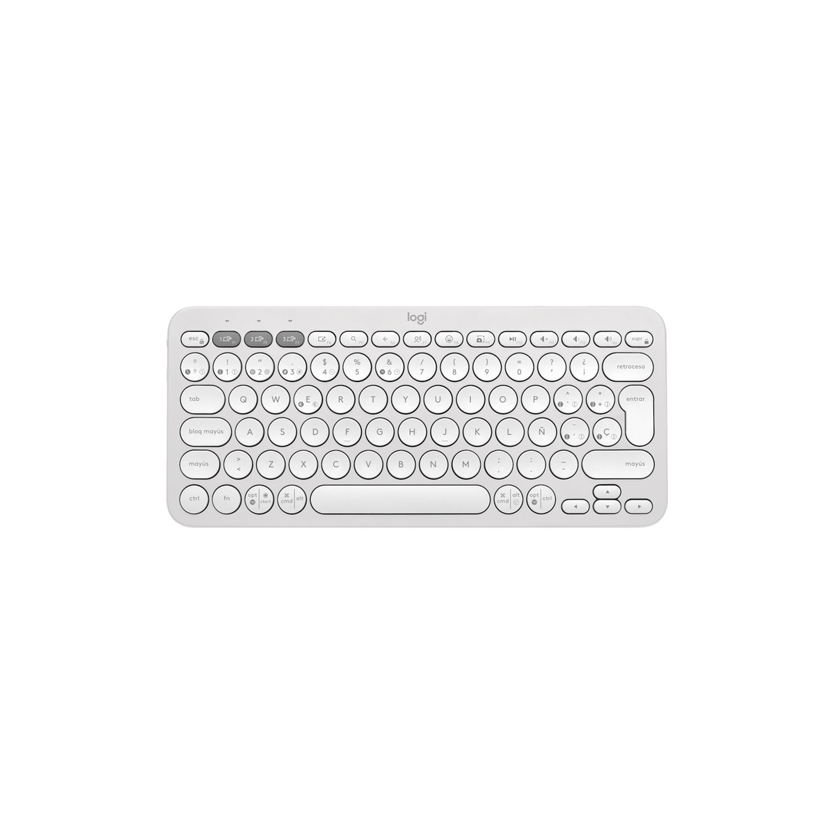 Teclado Bluetooth Logitech Pebble Keys 2 K380s Blanco Español - vista 1