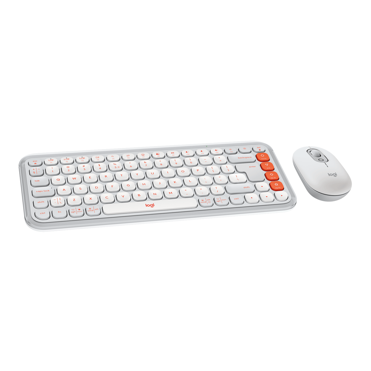 Combo Bluetooth Logitech POP Icon Blanco y Naranja - vista 2