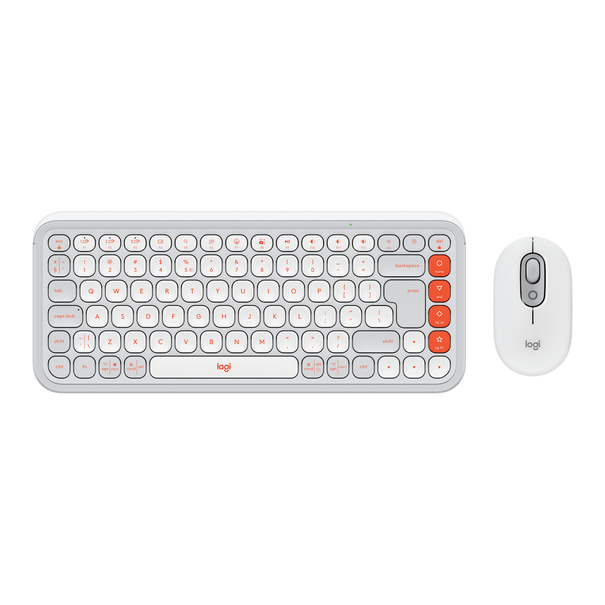 Combo Bluetooth Logitech POP Icon Blanco y Naranja - vista 1
