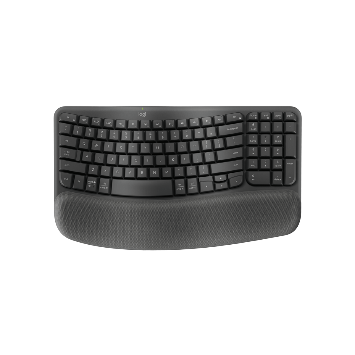 Teclado Ergonómico Inalámbrico Logitech Wave Keys Grafito - vista 1