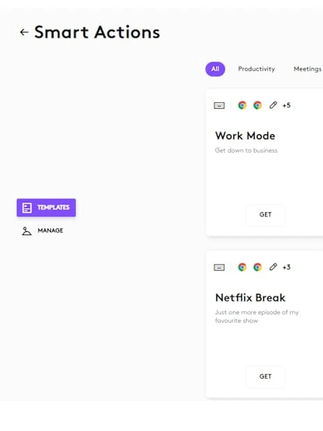 Imagen oficial de Smart Actions en Logi Options+