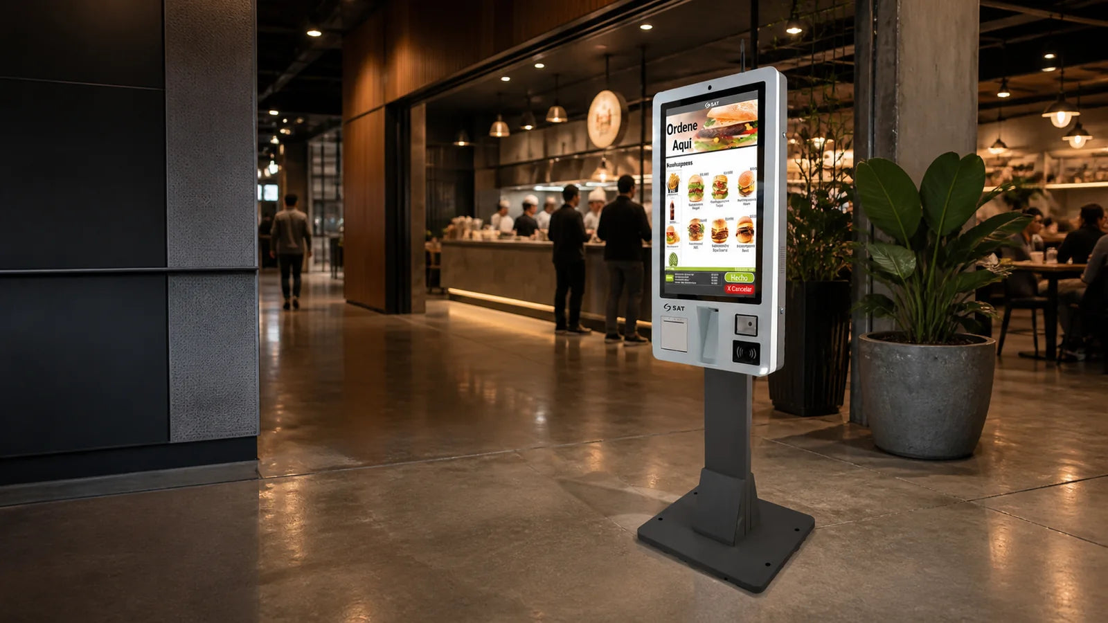 Kiosco SAT KT32LC instalado en un comercio