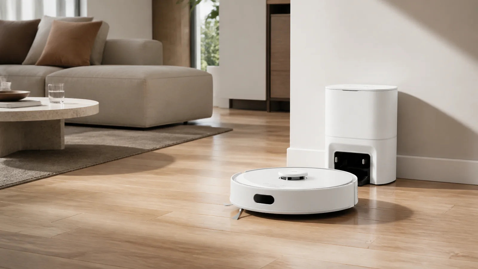 Tapo RV30 Max Plus limpiando una sala